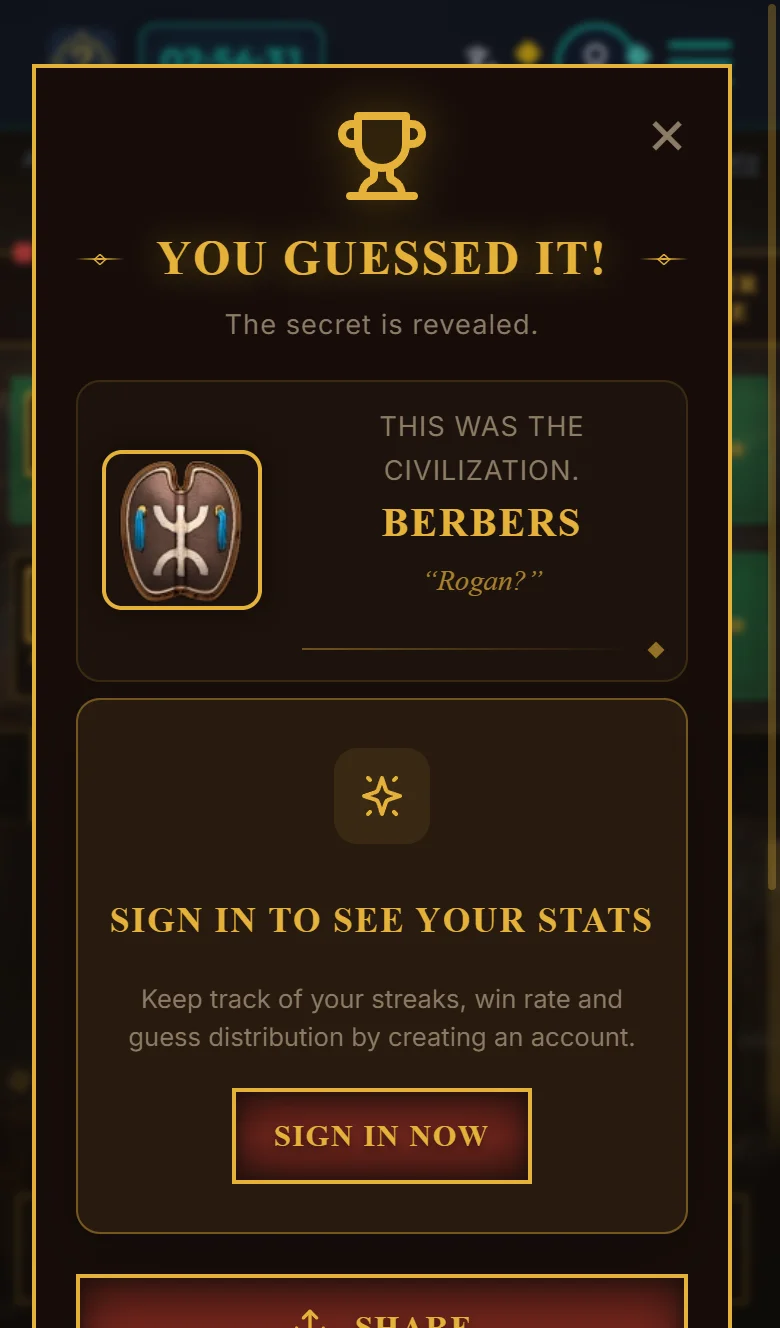Game Results Screen