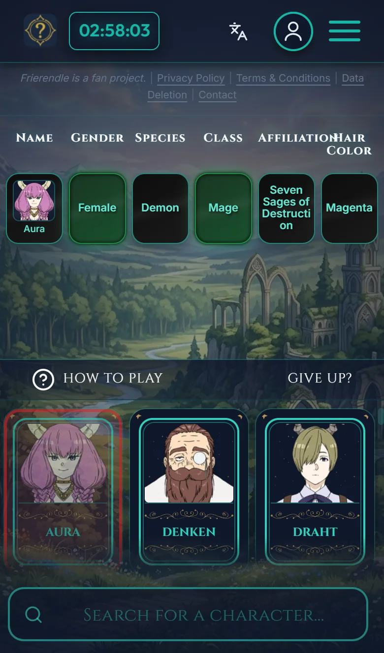 Game Feedback Table