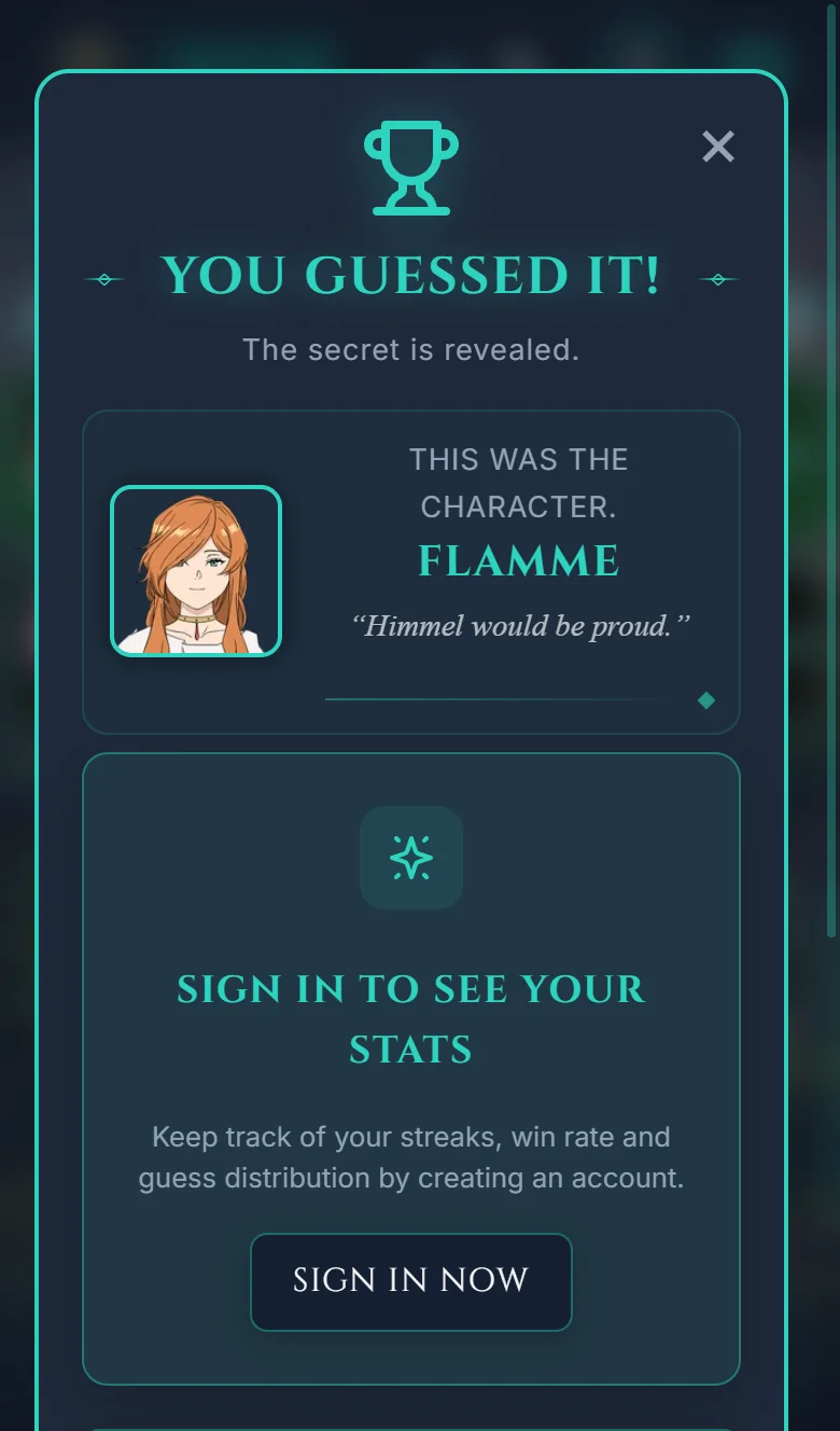 Game Results Screen